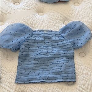 Abercrombie Kids Blue Puff Sleeve Blouse